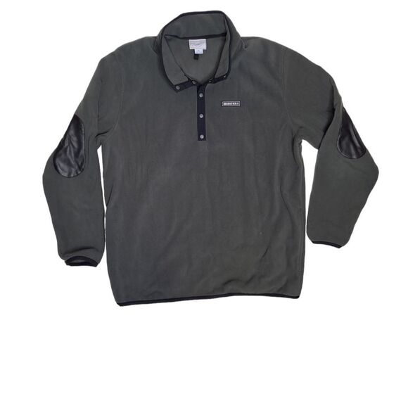 OBERMEYER gray Boulder fleece with elbow patches pullover top‎ XL - Picture 1 of 10